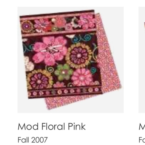 VERA BRADLEY Mod Pink 2007 Morgan Shoulder Bag 2 Handle Brown Pink Floral 70s - Picture 13 of 13